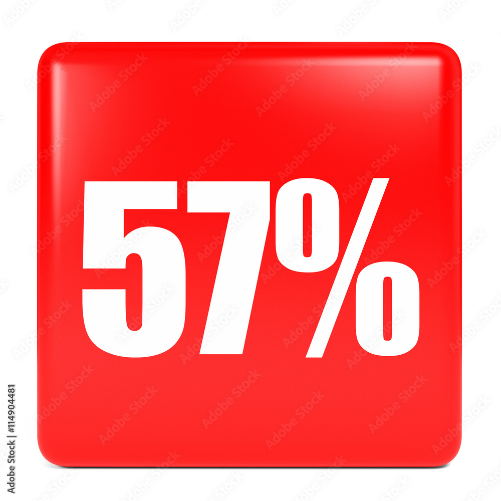 Discount 57 percent off. 3D illustration. Discount 57 percent off. 3D illustration.