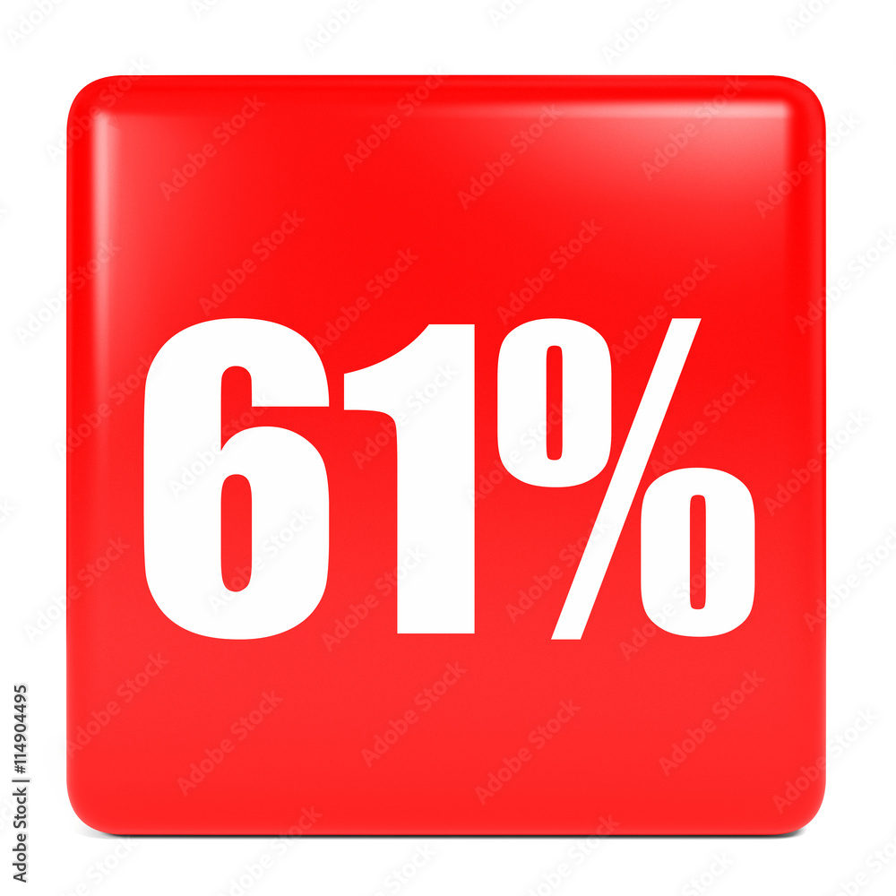 Discount 61 percent off. 3D illustration. Discount 61 percent off. 3D illustration.