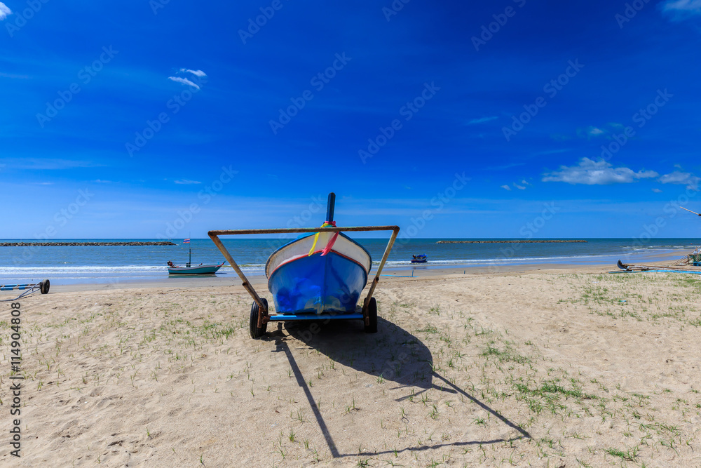 Fishermen boats on the cart