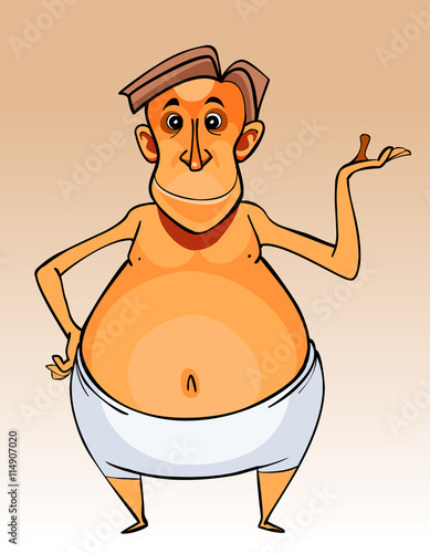 cartoon character big-bellied man in shorts