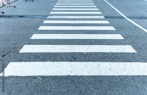 Pedestrian crossing on the road, zebra traffic walk way