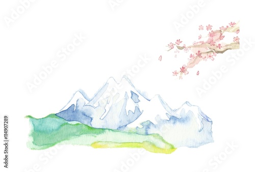 里山の春、桜