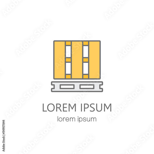 Thin line vector logo of pallets.