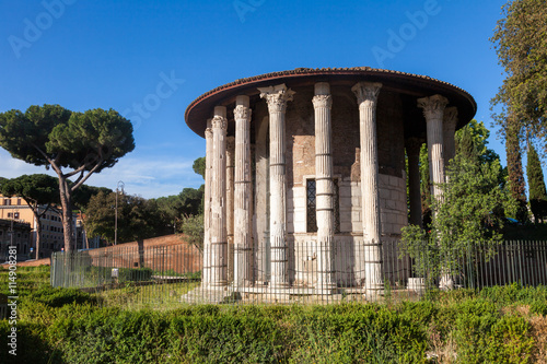 Forum Boarium with Temple of Hercules Victor in Rome Italy