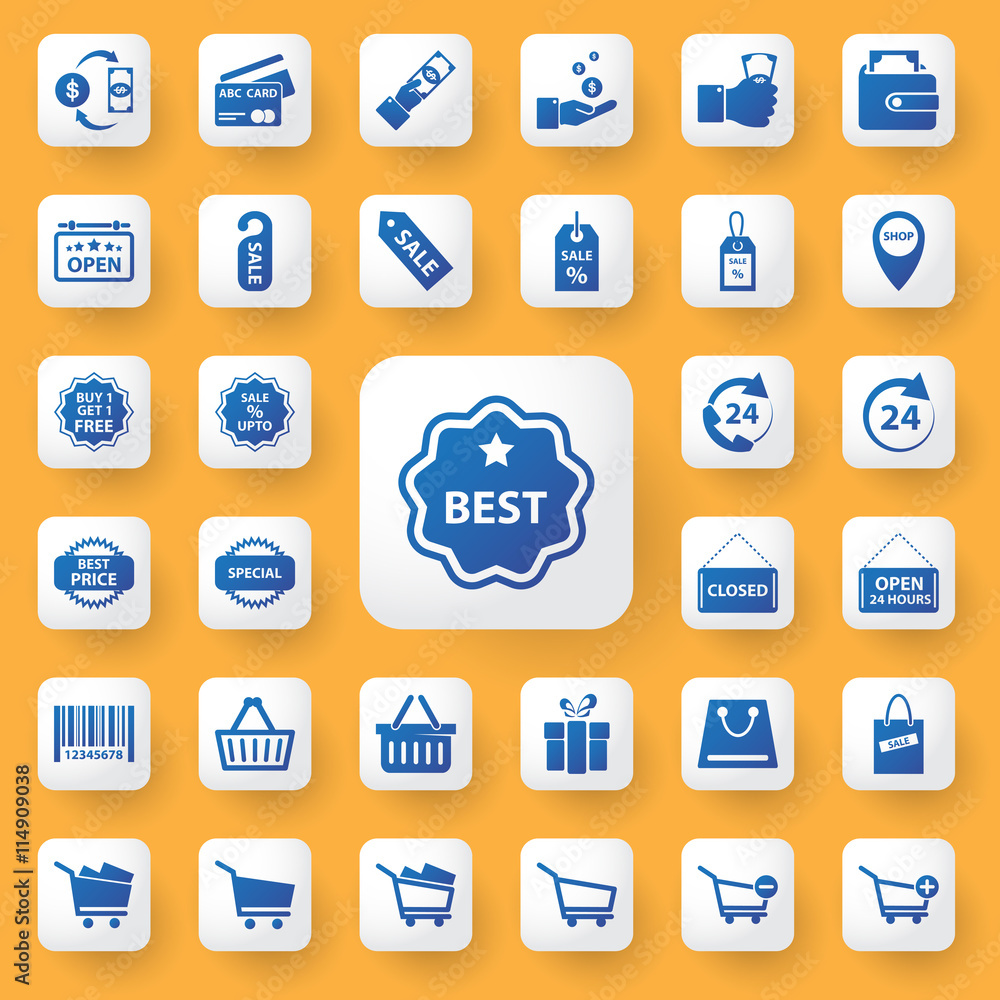 application Shopping sign and symbol icons set. application Shopping sign and symbol icons set.