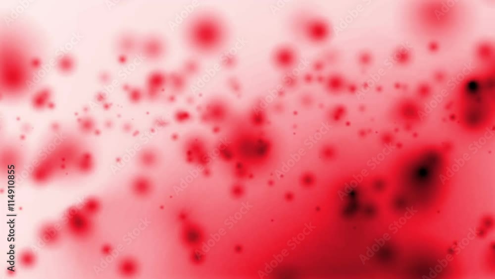 Animation of moving red spots on a white background Animation of moving red spots on a white background