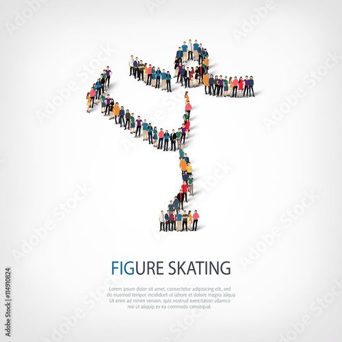 people sports figure skating vector