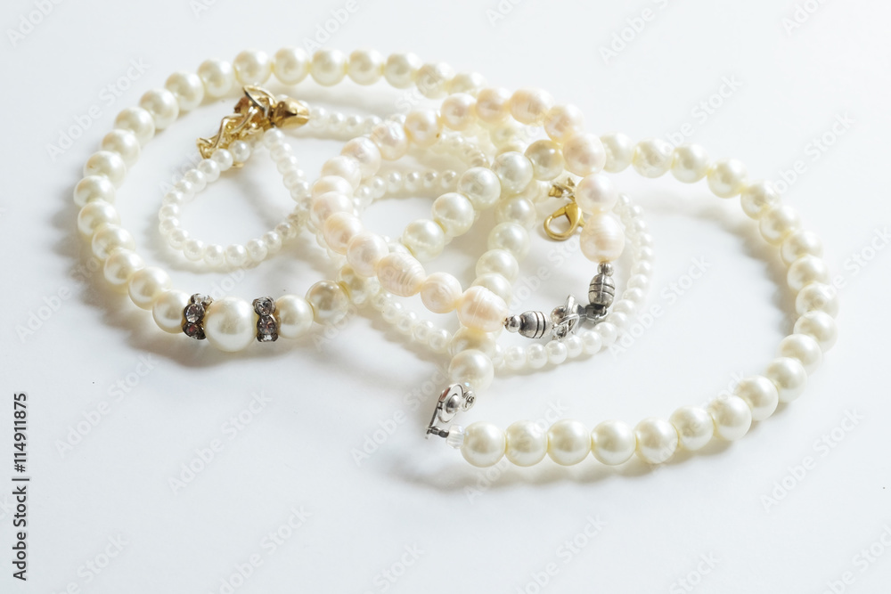 pearl Jewelry on white background pearl Jewelry on white background