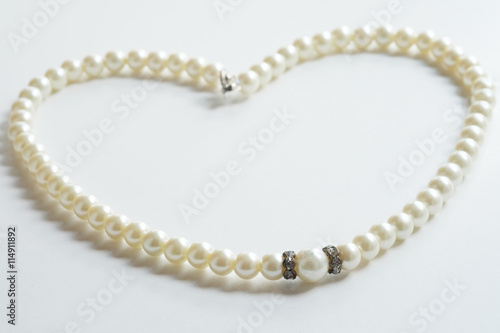 Pearl Necklace on white background