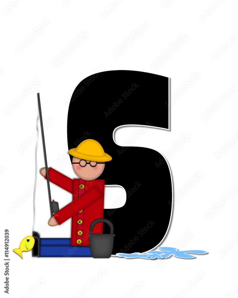 Obraz premium Alphabet Children Gone Fishing S