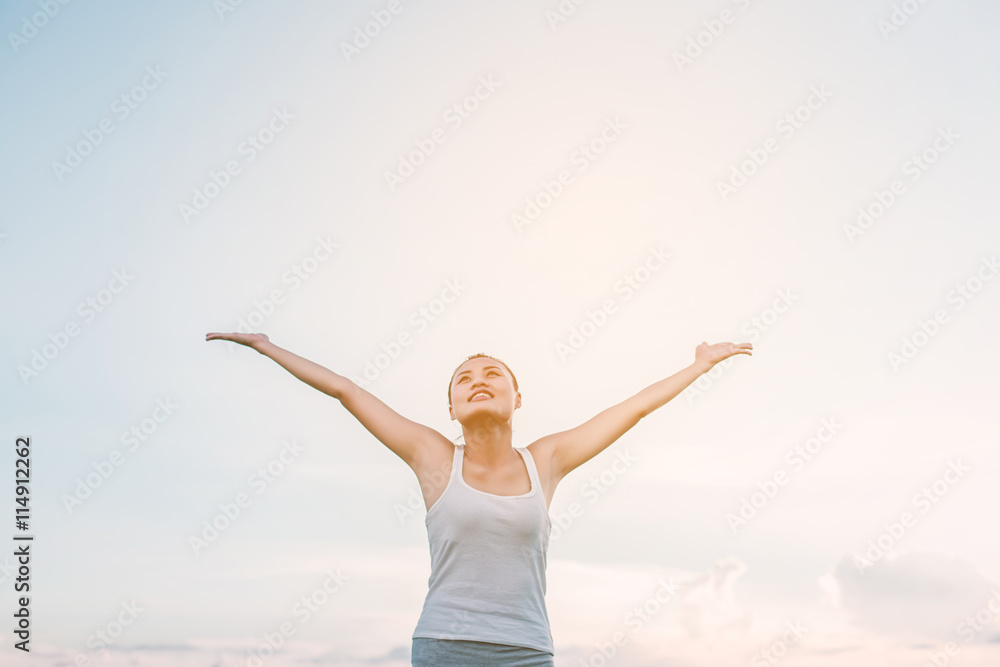 Beautiful Woman feeling free in a beautiful natural setting. Beautiful Woman feeling free in a beautiful natural setting.