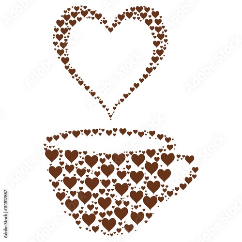 Coffee cup with hearts