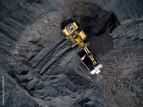 Obraz na płótnie Coal mining on open pit