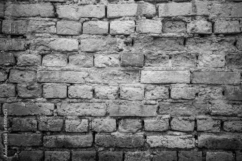 Background of old vintage dirty brick wall texture, Old room bri