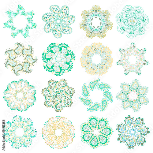Vector set of colorful round pattern