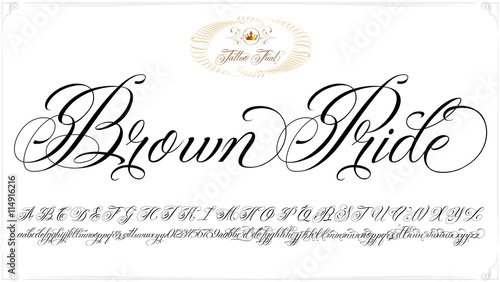 Brown Pride tattoo lettering