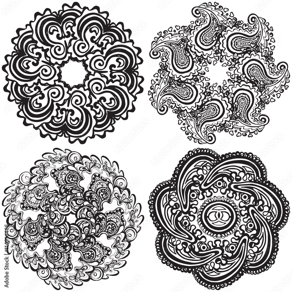 Vector set of round pattern Vector set of round pattern