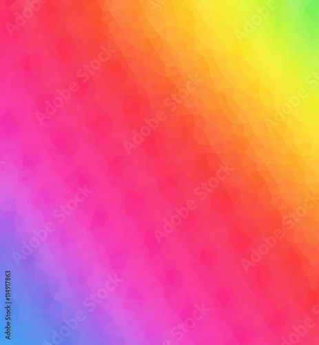 Abstract low polygonal - mosaic, geometry, hexagonal, background in spectrum, rainbow, colors