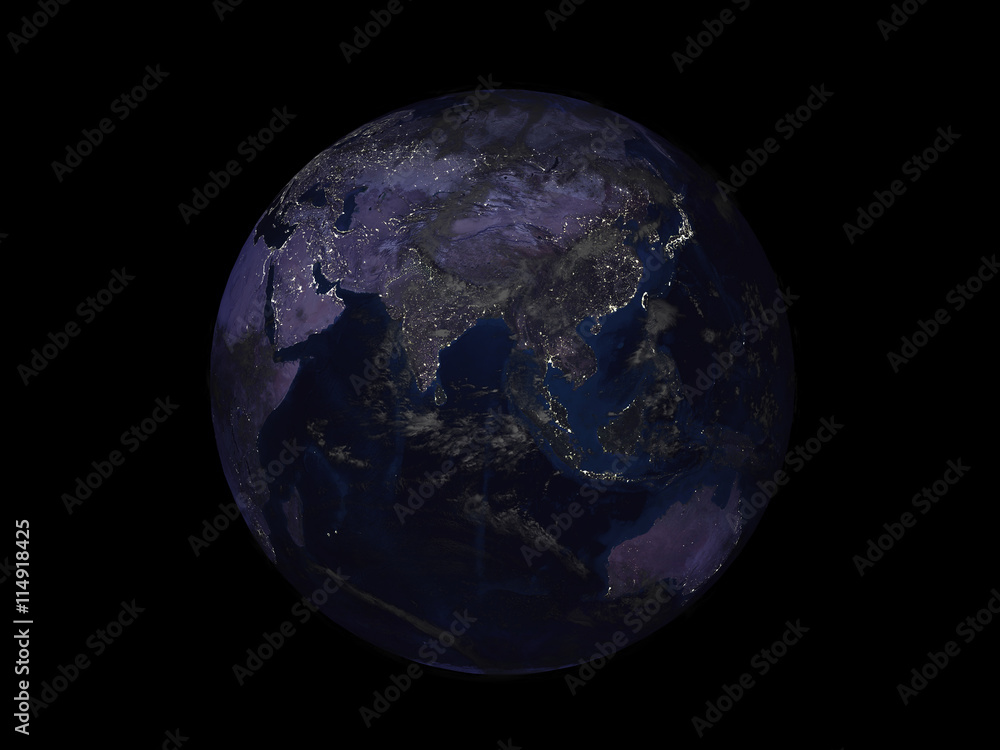 planet earth on black background view from space 3d planet earth on black background view from space 3d