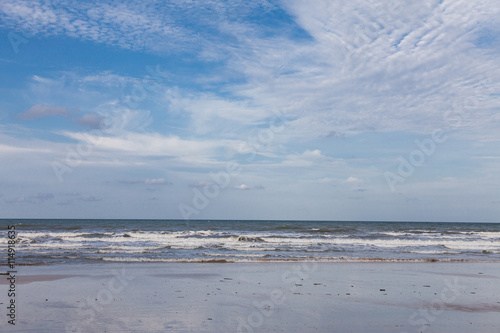 Sea  Wind  waves and cloudy in sky