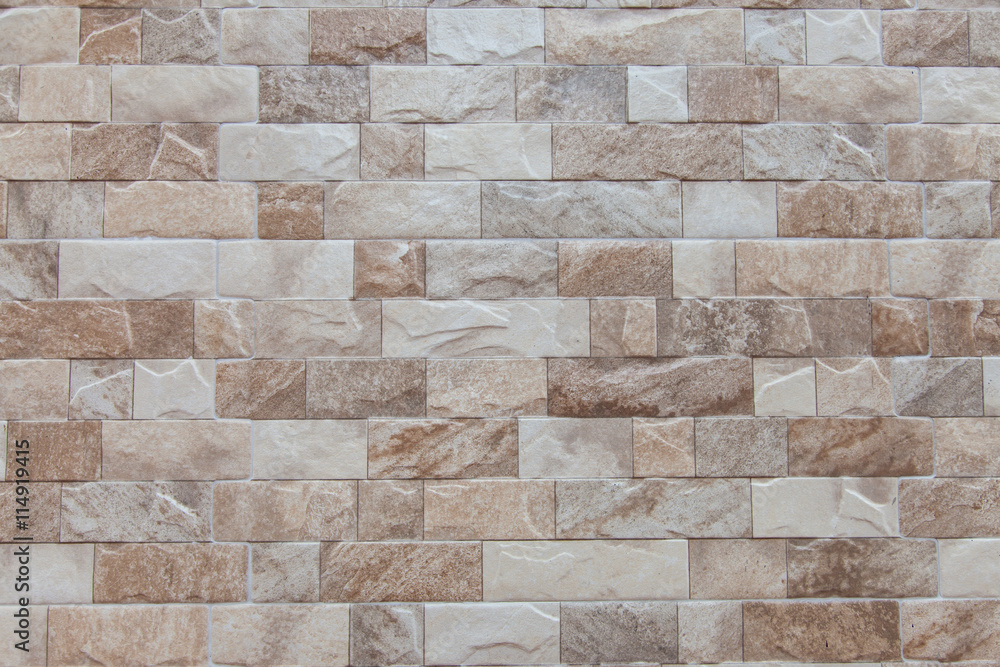 Naklejka premium Background of stone wall, Stone wall made with blocks, Pattern o
