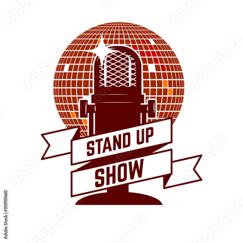 Stand up show emblem template.