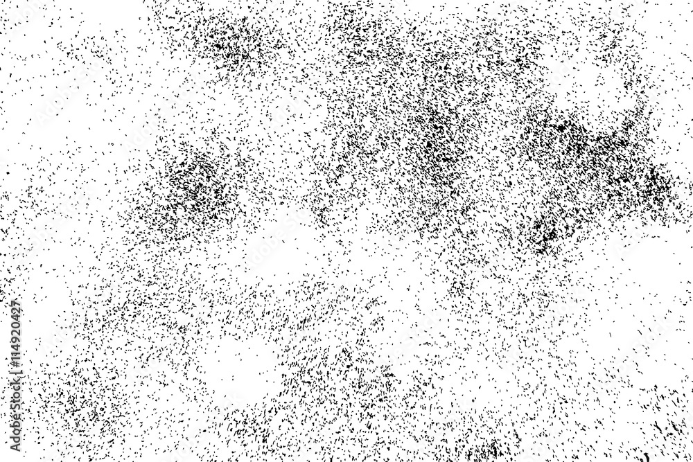 Abstract grainy texture isolated on white background. Silhouette of food flakes such as salt or almond or wheat flour spread on the flat surface or table. Top view. Dust, sand blow or bread crumbs.