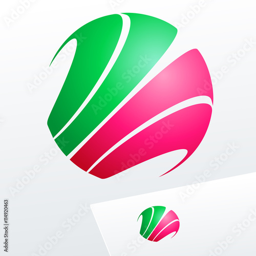 Abstract vector sign in sphere shape. Logo for Business, Technology, Corporation