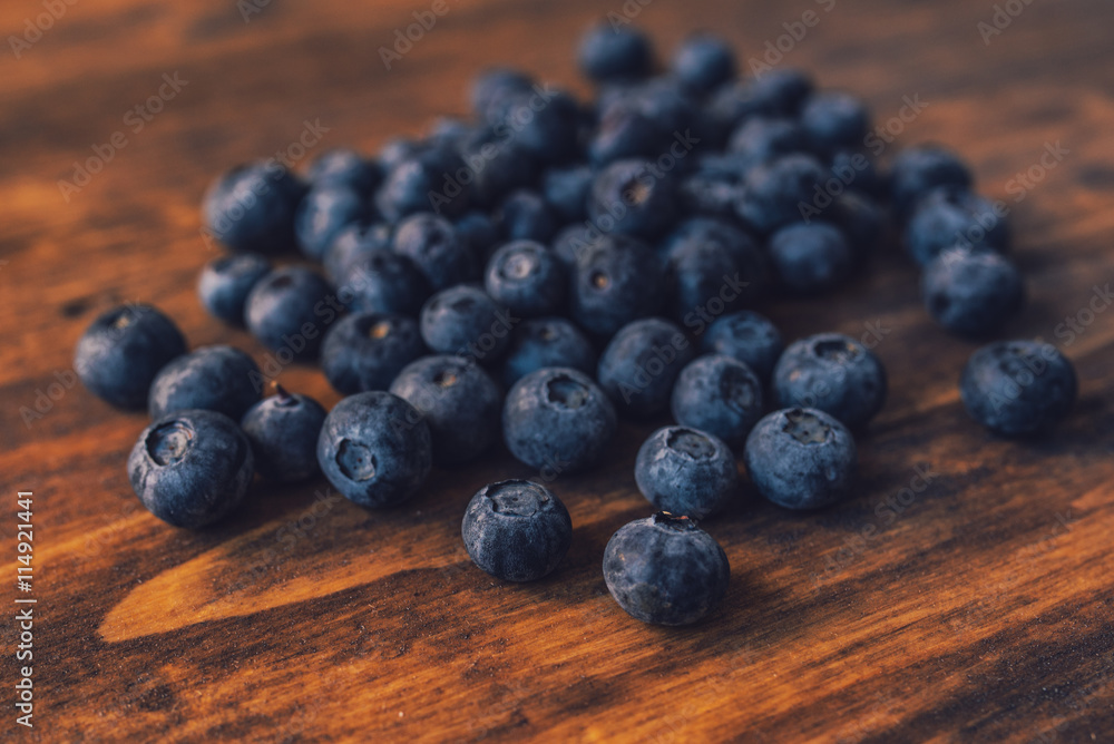 Blueberries on wooden table Blueberries on wooden table