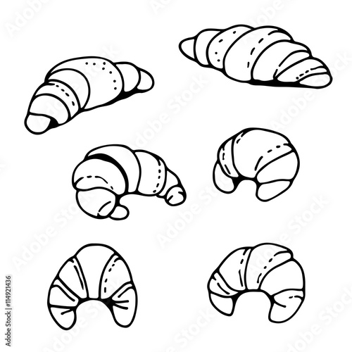 Croissant set isolated