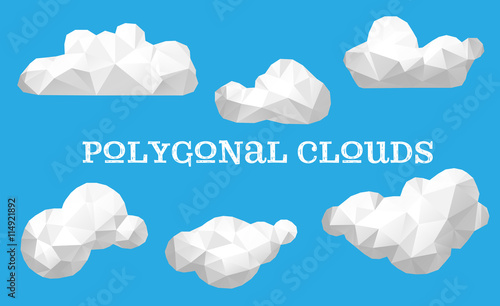  set of polygonal clouds