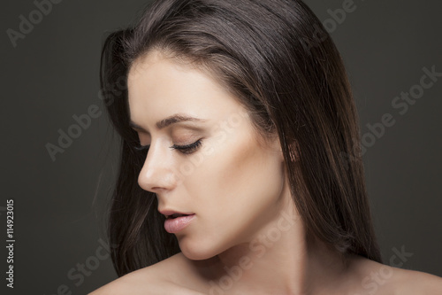 sensual young woman close-up portrait