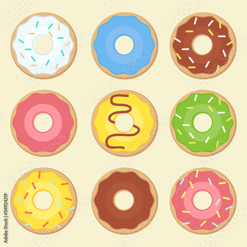 Donuts icons with different fillings