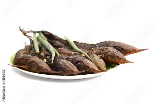 moked sturgeon on a plate