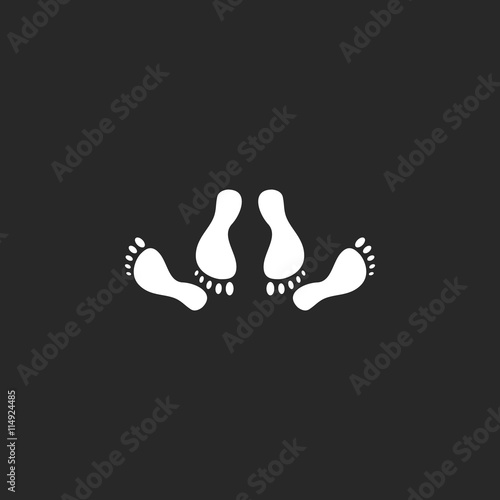 Feet of couple having sex simple icon on background