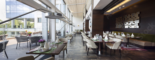 Modern restaurant interior, part of a hotel photo