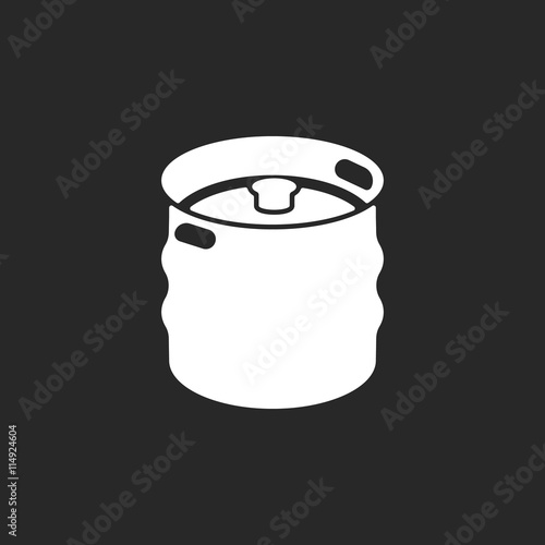 Iron barrel keg simple icon on background