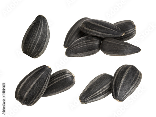 Macro of black sunflower seeds