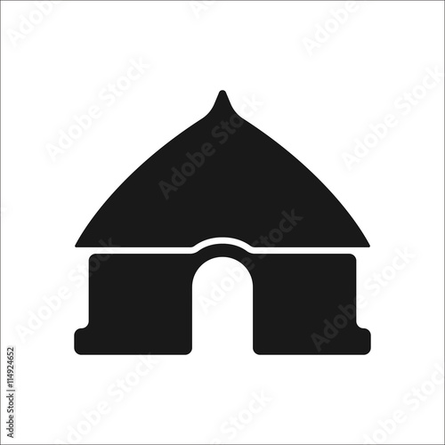 African local traditional house simple icon on background