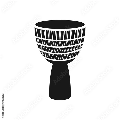 Djembe drum simple icon on background