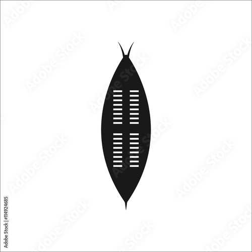 African zulu shield simple icon on background