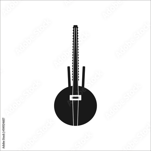 African lute Kora simple icon on background