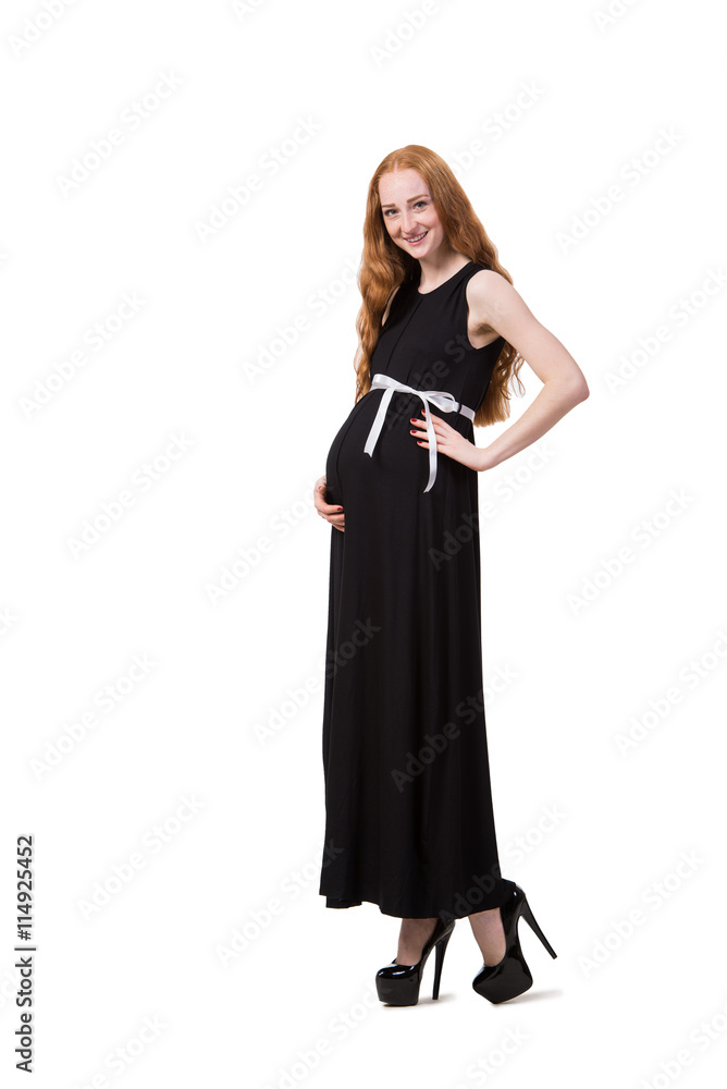 Young pregnant woman isolated on white Young pregnant woman isolated on white