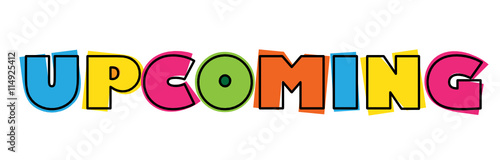 UPCOMING colourful vector letters icon