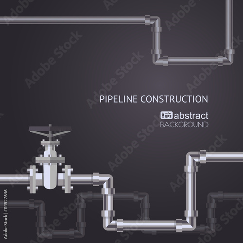 Abstract vertical background with flat designed pipeline