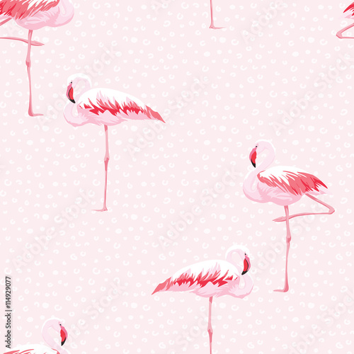 Pink flamingo seamless pattern