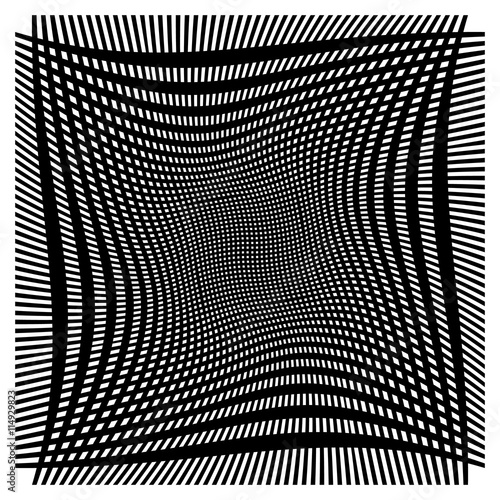 Grid, mesh with deformation, warp effect - Set of two layers of