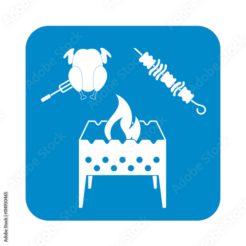 Brazier kebab and chicken icon. Vector illustration
