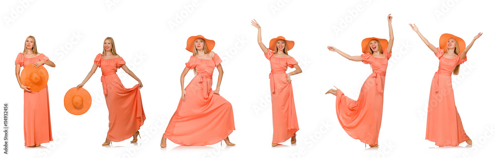 Composite photo of woman in various poses Composite photo of woman in various poses