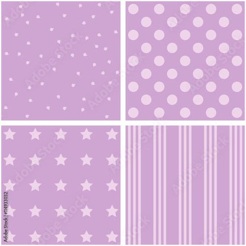 set of four lilac patterns.